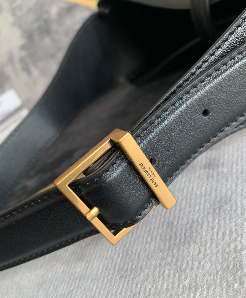Saint Laurent Le 5 A 7 Soft Small Hobo Bag In Smooth Leather Black